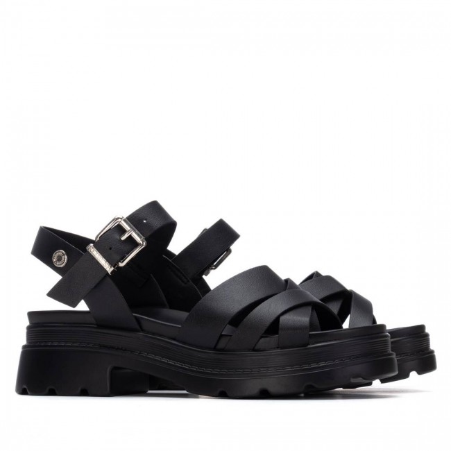 Refresh 175158 Black Γυναικεία Flat Σανδάλια