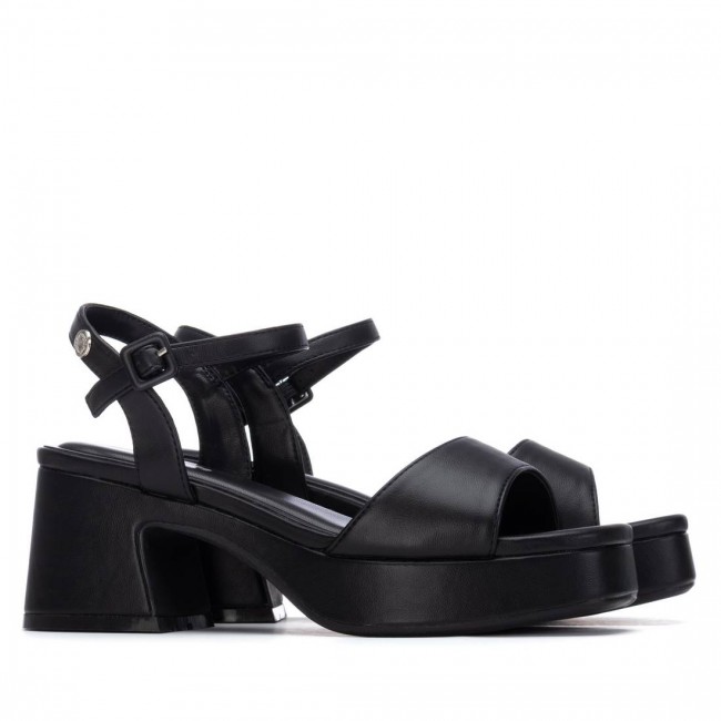 Refresh 175251 Black Γυναικεία Πέδιλα με Τακούνι