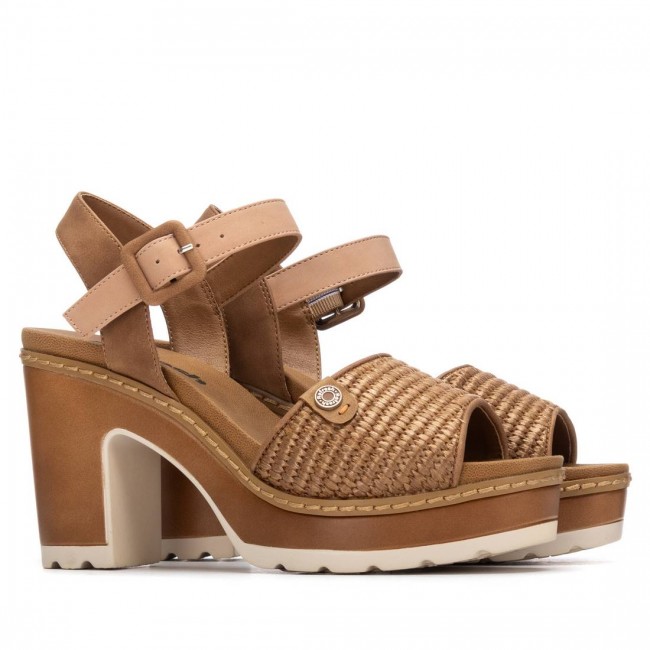 Refresh 175281 Camel Γυναικεία Πέδιλα με Τακούνι