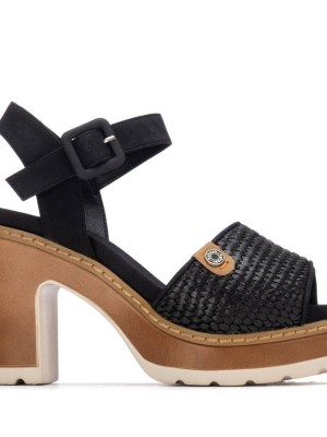Refresh 175281 Black Γυναικεία Πέδιλα με Τακούνι