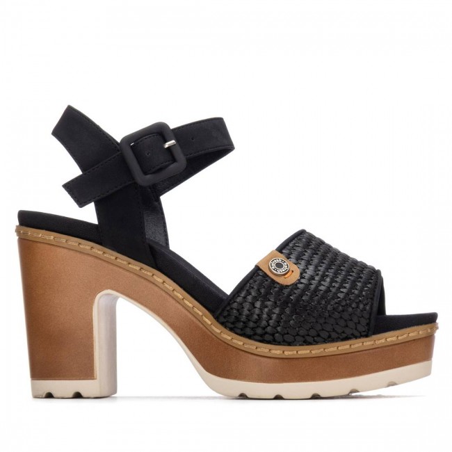 Refresh 175281 Black Γυναικεία Πέδιλα με Τακούνι