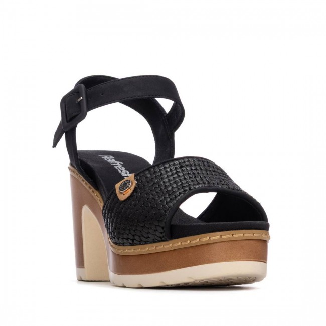 Refresh 175281 Black Γυναικεία Πέδιλα με Τακούνι