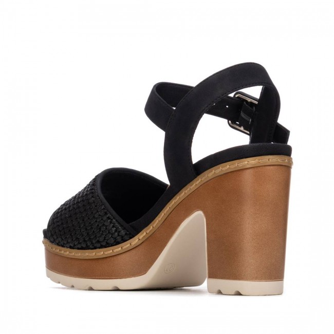 Refresh 175281 Black Γυναικεία Πέδιλα με Τακούνι