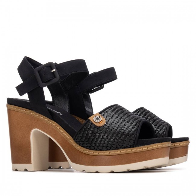 Refresh 175281 Black Γυναικεία Πέδιλα με Τακούνι