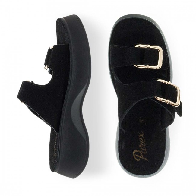 Parex 12733007 Black Δερμάτινα Γυναικεία Flatform