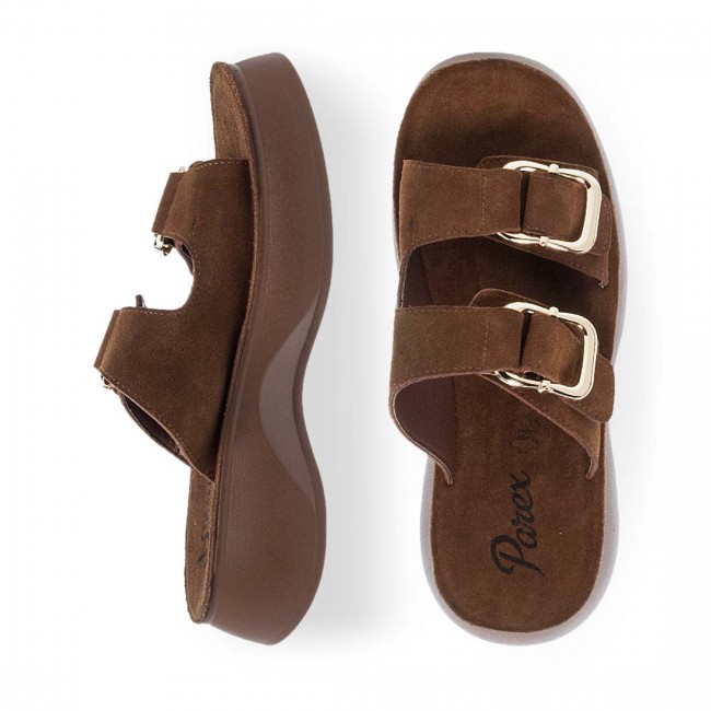 Parex 12733007 Brown Δερμάτινα Γυναικεία Flatform