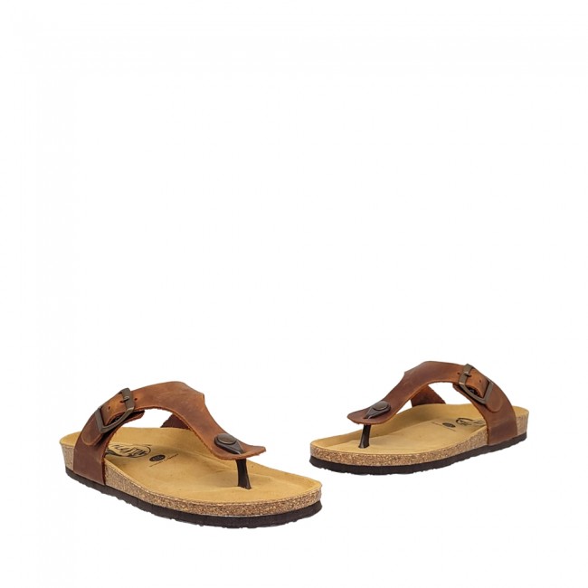 Plakton 181671 Roble Γυναικεία Ανατομικά Δερμάτινα Σανδάλια