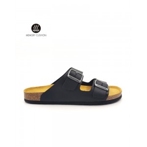 Plakton 175857 Black Ανδρικά Ανατομικά Δερμάτινα Σανδάλια