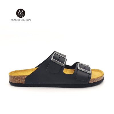 Plakton 175857 Black Ανδρικά Ανατομικά Δερμάτινα Σανδάλια