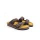 Plakton 175857 Marron Ανδρικά Ανατομικά Δερμάτινα Σανδάλια