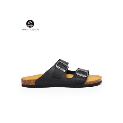 Plakton 180010 Black Γυναικεία Ανατομικά Δερμάτινα Σανδάλια