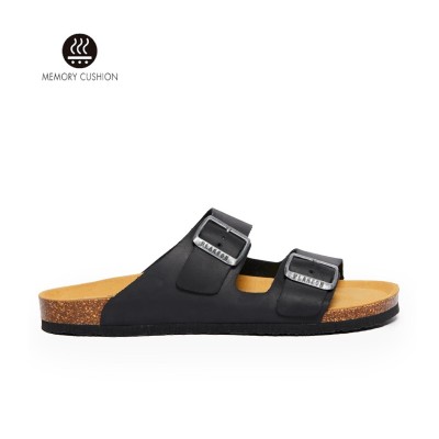 Plakton 180010 Black Γυναικεία Ανατομικά Δερμάτινα Σανδάλια