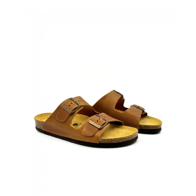 Plakton 180010 Roble Γυναικεία Ανατομικά Δερμάτινα Σανδάλια