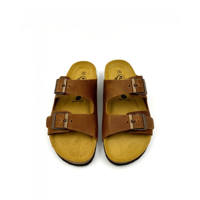 Plakton 180010 Roble Γυναικεία Ανατομικά Δερμάτινα Σανδάλια