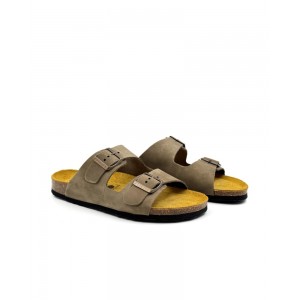 Plakton 180010 Kaki Γυναικεία Ανατομικά Δερμάτινα Σανδάλια