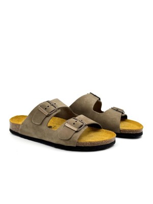 Plakton 180010 Kaki Γυναικεία Ανατομικά Δερμάτινα Σανδάλια