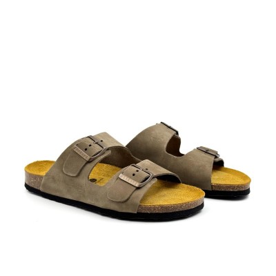 Plakton 180010 Kaki Γυναικεία Ανατομικά Δερμάτινα Σανδάλια