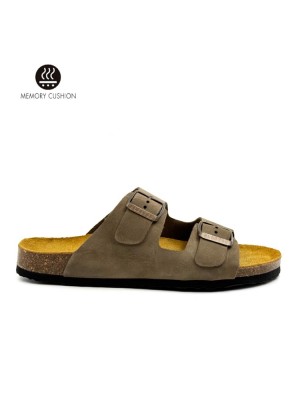 Plakton 180010 Kaki Γυναικεία Ανατομικά Δερμάτινα Σανδάλια