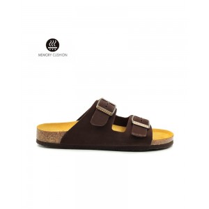 Plakton 180010 Marron Γυναικεία Ανατομικά Δερμάτινα Σανδάλια