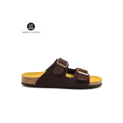 Plakton 180010 Marron Γυναικεία Ανατομικά Δερμάτινα Σανδάλια