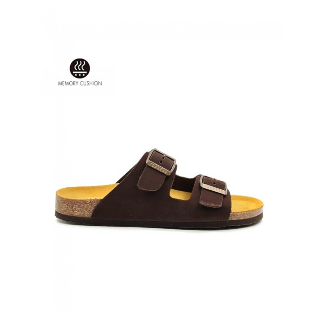 Plakton 180010 Marron Γυναικεία Ανατομικά Δερμάτινα Σανδάλια