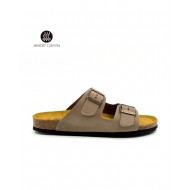 Plakton 180010 Taupe Γυναικεία Ανατομικά Δερμάτινα Σανδάλια