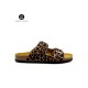 Plakton 180010 Leopardo Γυναικεία Ανατομικά Δερμάτινα Σανδάλια