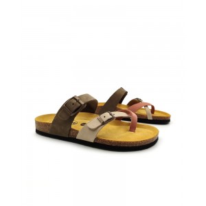 Plakton 181032 Maquillage / Hielo / Kaki Γυναικεία Ανατομικά Δερμάτινα Σανδάλια