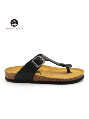 Plakton 181671 Black Γυναικεία Ανατομικά Δερμάτινα Σανδάλια