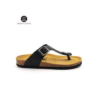 Plakton 181671 Black Γυναικεία Ανατομικά Δερμάτινα Σανδάλια