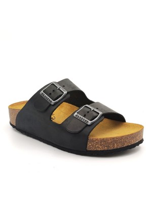 Plakton 340010 Apure Negro Γυναικεία Ανατομικά Δερμάτινα Σανδάλια