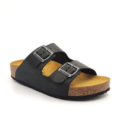 Plakton 340010 Apure Negro Γυναικεία Ανατομικά Δερμάτινα Σανδάλια