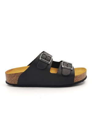Plakton 340010 Apure Negro Γυναικεία Ανατομικά Δερμάτινα Σανδάλια
