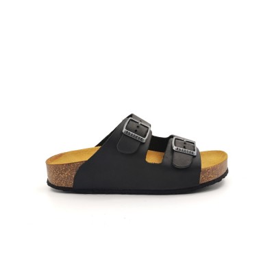 Plakton 340010 Apure Negro Γυναικεία Ανατομικά Δερμάτινα Σανδάλια