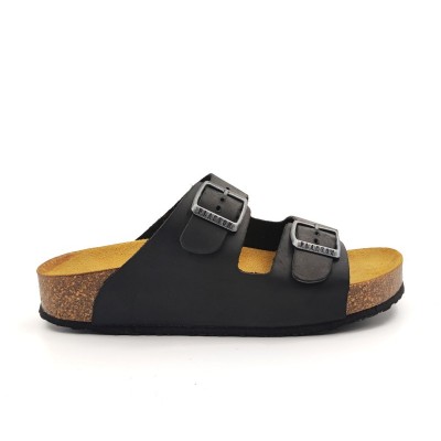 Plakton 340010 Apure Negro Γυναικεία Ανατομικά Δερμάτινα Σανδάλια