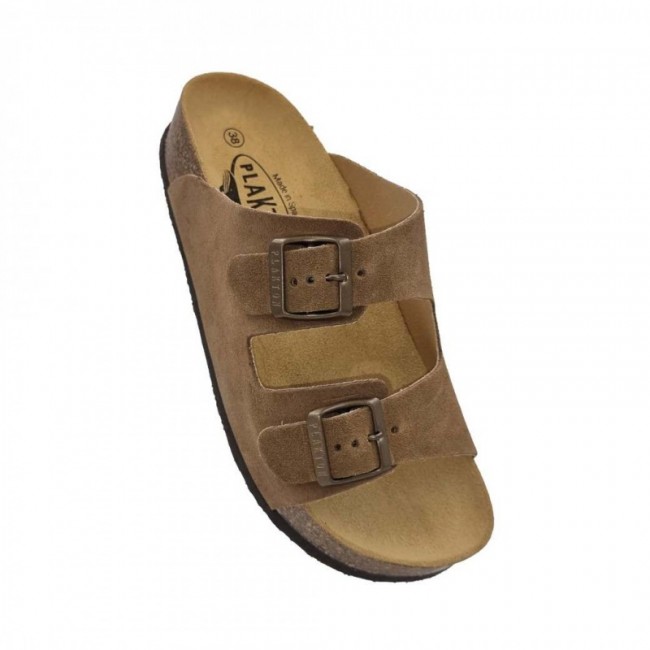 Plakton 340010 Lodo Γυναικεία Ανατομικά Δερμάτινα Σανδάλια