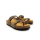 Plakton 341032 Kaki Γυναικεία Ανατομικά Δερμάτινα Σανδάλια