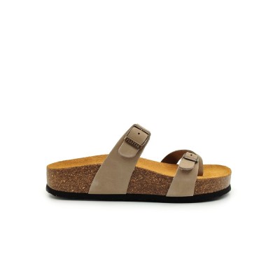 Plakton 341032 Taupe Γυναικεία Ανατομικά Δερμάτινα Σανδάλια