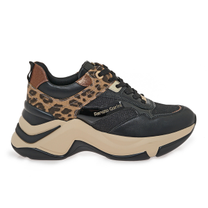 Renato Garini Sneakers 164 ΜΑΥΡΟ ΛΕΟΠΑΡ ΜΠΡΟΝΖΕ