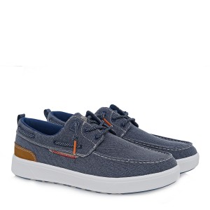Renato Garini W589S07711C7 Blue Canvas Taba Ανδρικά Boat Shoes
