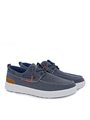 Renato Garini W589S07711C7 Blue Canvas Taba Ανδρικά Boat Shoes