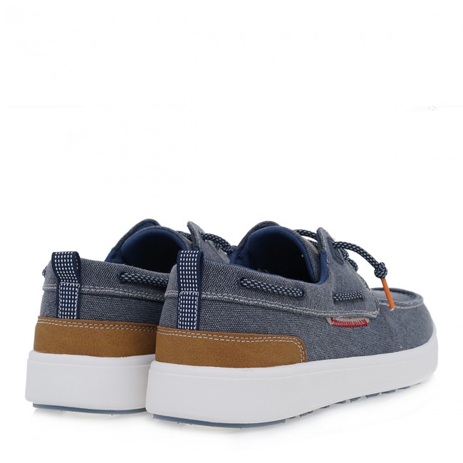 Renato Garini W589S07711C7 Blue Canvas Taba Ανδρικά Boat Shoes