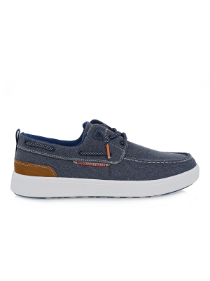 Renato Garini W589S07711C7 Blue Canvas Taba Ανδρικά Boat Shoes