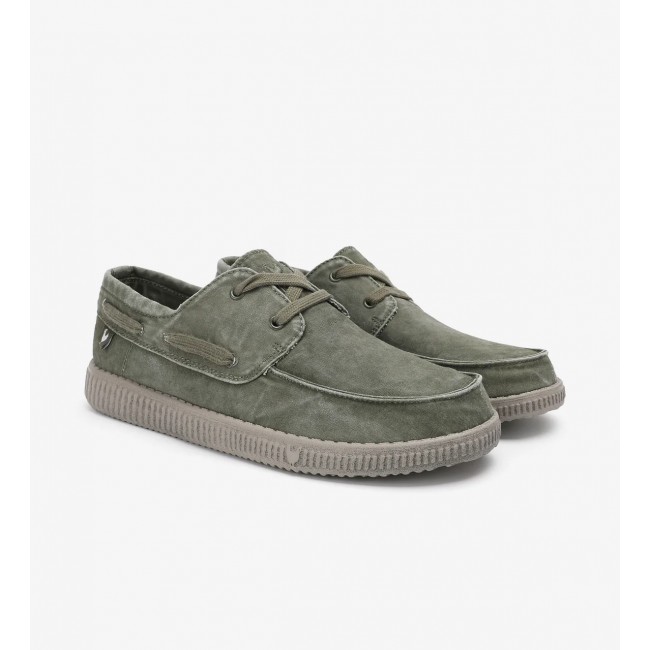 Pitas WP150 Washed Boat Shoes Kaki Ανδρικά Boat Shoes